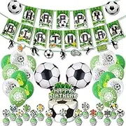 Football Theme Birthday Party Decoration Set, Balloons, Flags, Cake Topper（39 PCS）