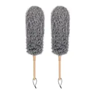 Microfiber Feather Wooden Handle Duster 22 inches Fluffy Fiber Feather Duster...
