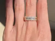 1.18 C Square Cut Natural Diamond Proposal Ring14K solid Yellow gold