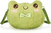[Mixweer] Crossbody Bag Cute Plush Purse Backpack Kawaii Wallet Girls Cartoon Animal Lolita Bag with Chain Strap