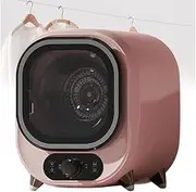 Small Tumble Dryer, 0.8KG Mini Vented Drum Dryer with Stainless Steel Liner, 180mins Timer and 2 Heat Settings, 300W Compact Tumble Laundry Dryer for Apartment, Home, Dorm, Crease Guard Pink