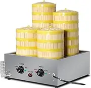 Electric Insulation Steaming Pots, Four-Hole Steamed Buns Machine, Commercial Food Bread Buns Steaming Steamer, 30-110℃ Temperature, Dry Boiling Alarm, for Home Store Buffet Restaurant