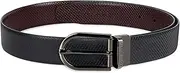 [LOUIS STITCH] Men's Reversible Italian Leather Belt with for Men 1.25 inch (35mm) Waist Strap Black Brown Belt with Nickle Buckle (MLGB)