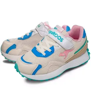 【KangaROOS】美國袋鼠鞋 童鞋 RUNNER 經典復古 運動跑鞋 米(KK31831)