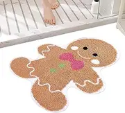 Gingerbread Kitchen Mats - Gingerbread Floor Mat, Bath Mats, Doormats | Christmas Kitchen Rugs with Gingerbread Man, Non-Slip Decorative Home Decor Bath Mats for Front Door, Entryway, de