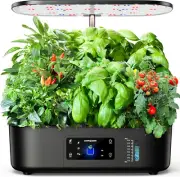 Hydroponics Growing System Kit Indoor Herb Garden with Grow Light 12 Pods w/ LCD