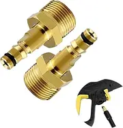 [WADY] 2pcs Pressure Washer Couplers, Stainless Steel & Brass, Quick Connect Fittings Adapter, High Pressure Washer Gun & Hoses, Up to 220 Bar / 3200 PSI, Karcher Compatible