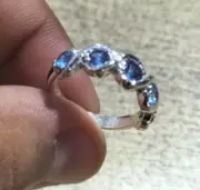 Round Cut Topaz Stones For Girl Wear Ring Gift Ring Surprised to Her Blue Topaz