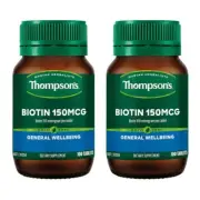 [Thompson's] 2 x Biotin 150mcg General Wellbeing 100 Tablets Cells Support