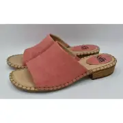 Sofft Womens Size 8.5 Nalanie Pink Leather Open Toe Slide Shoes Sandals