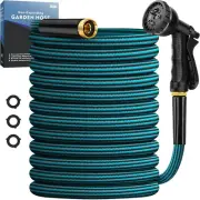 Garden Hose 50Ft, Non-Expanding Water Hose Ultra Lightweight, Kink-Free, Sturdy,