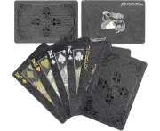 Cool Black Foil Poker Playing Cards, Waterproof Deck Of Cards With Gift Box, Use For Party And Game Size - Colour Black-colorful-skull