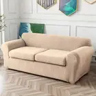 Waterproof leaf textured jacquard stretch sofa cover with cushion cover - soft