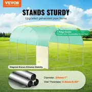 Walk-in Tunnel Greenhouse 14.6x6.36x6.3ft Galvanized Frame PE Cover Green