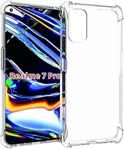 Case for Realme 7 Pro Clear TPU Four Corners Protective Cover Transparent Soft