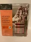 Cuddl Duds Heated 3 Settings Electric Blanket Plush Sherpa Throw 50x60” Red