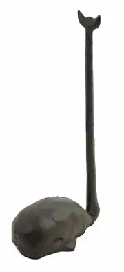 Rustic Brown Cast Iron Whale Paper Towel Holder Kitchen Accessory