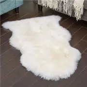 100% Australian Sheepskin Luxury Australian Lambskin Floor Rug White/Ivory (90cm, 105cm) 105 x 65cm