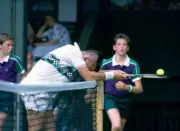 Mikael Pernfors Of Sweden Reacts 1987 Tennis Old Photo