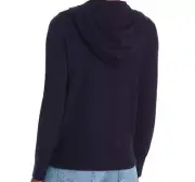 Elie Tahari Full Zip Hoodie Zip Up Hooded Sweater Navy Pure Cashmere S;NWT$375