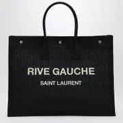 [Saint Laurent] Rive Gauche black canvas tote bag One size Black