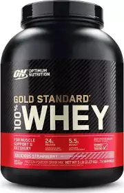 Optimum Nutrition Gold Standard 100% Whey Protein Powder, Delicious Strawberry,