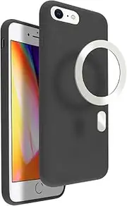 VECI iPhone SE / 8 Magnetic Case, Compatible with MagSafe Accessories, Soft Touch Silicone (iPhone SE/8, Black)