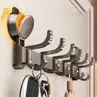 Rust-proof Wall Mount Coat Rack Suction Cup Bathroom Towel Hanger Entryway
