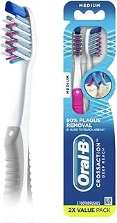Oral-B CrossAction Deep Reach Manual Toothbrush, Medium, 2 count