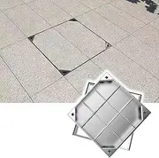 Stainless Steel Fountain Covers and Frame for Patios, Invisible Recessed Waste Water Tank Covers, Driveways and Walkways. Septic Tank Covers (19.6x19.6in (50x50cm))