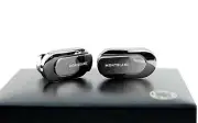 MONTBLANC ST.SILVER CUFFLINKS OVAL GUN METAL POWDER PU NEW BOX GERMANY 104517