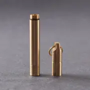 Brass Waterproof Pill Case Holder Container Keychain EDC Portable Outdoor Tool