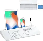 Maxkon Glass Desktop Whiteboard Organiser Dry Erase White Board Memo Note Pad Computer Keyboard Stand School Office Accessories Phone Tablet Holder