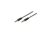 Goobay AUX Audio Connector Cable, 3.5 mm stereo, 4-pin, slim, CU - Black