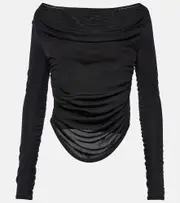 [Staud] Staud Solana jersey top AU 8 black