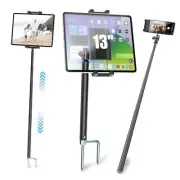 Monopod Tablet Holder for Outdoor [57" Metal Pole] Tripod Tablet Stand
