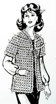 7204 Vintage Mail Order SHORT-SLEEVE JACKET Pattern to Crochet (Reproduction)