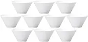 Set of 10, Snow White Cut, 7.5 inches (19 cm) Deep Bowl, Rice Bowl (7.4 x 4.0 inches (18.8 x 10.2 cm), 1,200 cc