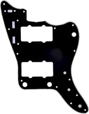 Musiclily Pro 13-Hole Guitar Pickguard for JPN Made Fender Japan Jazzmaster, 3Ply Black