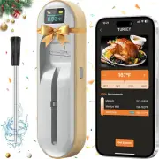 Wireless Meat Thermometer, Digital, Instant Read, Long Bluetooth Range, Alarm