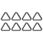8 Pcs Triangle Spring Key Ring 1.3 Inch Metal Buckle, Black