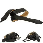 Black Leather Mesh 38mm Neck Shoulder Camera Strap for Film SLR DSLR RF Digital