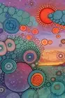Wild Colors Abstract Angles And One Circle Print Wall Home Decor - POSTER 20x30