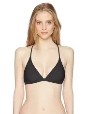 Rip Curl Junior's Classic Surf Cross Back Bikini Top Swim Suit, Black, XS