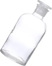 Homoyoyo 1Pc Small Mouth Glass Reagent Bottle with Scale Laboratory Container for Chemicals Frosted Glass Stopper Stable Base and Research