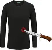 [FAcoLL] Concealed Stab-Proof Long-Sleeved T-Shirt, Level 5 Protective Tactical Long-Sleeved T-Shirt, Cut-Proof Clothes, Tactical Security Protection Stab-Resistant Clothing XL