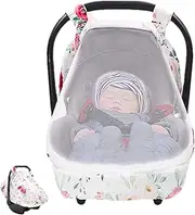 Kids Carrier Cover | Windproof Car Seat Kids Canopy Protector | Kick-Proof Stroller Sun Shade Cover with 2 Layers Window for Travel, Outdoor, Airplane