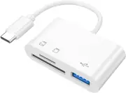 USB C to Micro SD TF Memory Card Reader, 3-In-1 USB Camera Card Reader Adapter