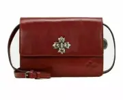 Patricia Nash Consilina Floret Leather Crossbody Bag Red-NWT