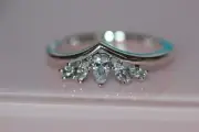 NIB 2020 PANDORA SPARKLING PEAR & MARQUISE WISHBONE RING 199109C01 $90 BAGTAG